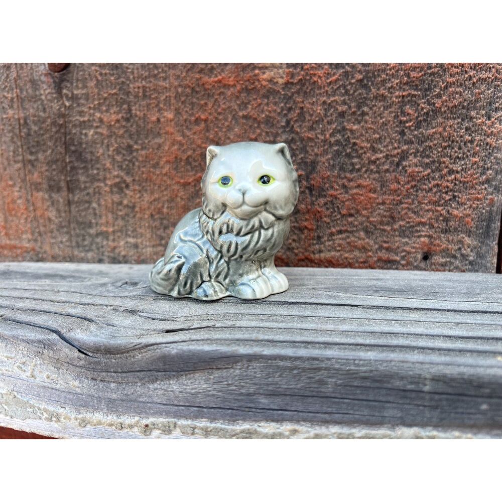 Vintage Goebel Gray Persian Longhair Kitten Figurine #31117, West Germany